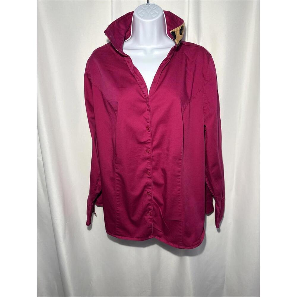 Lane Bryant Stretch Business Casual Button-Down Collared Shirt Sz 22 Long Sleeve